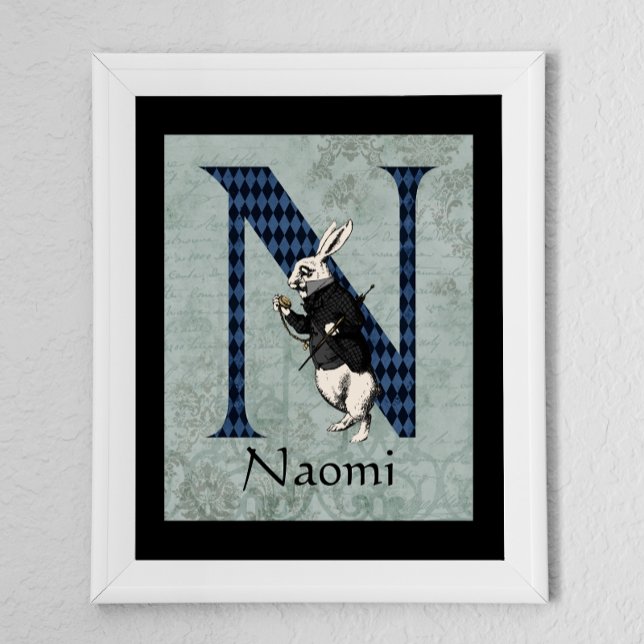 Wonderland White Rabbit Letter N  Poster (Creator Uploaded)