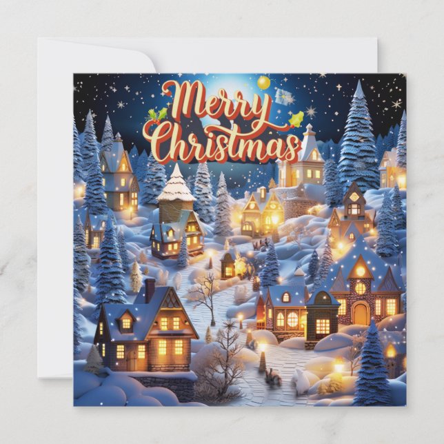Wonderland Winter du Bonheur Carte de Noël (Devant)