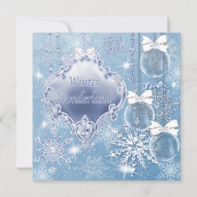 Wonderland Winter Prom Invitations (Devant)