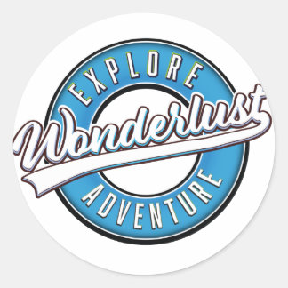 Wonderlust Explore Adventure Classic Round Sticker