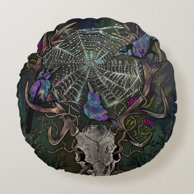 Wonderment Times Three Round Pillow (Front)