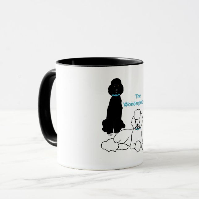 Wonderpoodles Mug with coloured handle (Front Left)