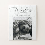 Wonders of His Love | Christmas Holiday Photo Game Jigsaw Puzzle<br><div class="desc">Bring faith and fun together this season with a custom “Wonders of His Love” Christian Christmas jigsaw puzzle. Featuring elegant minimalist typography and space for your favourite family photo, this unique holiday puzzle makes a meaningful keepsake and a thoughtful gift for loved ones. Perfect for cozy winter evenings, family gatherings,...</div>