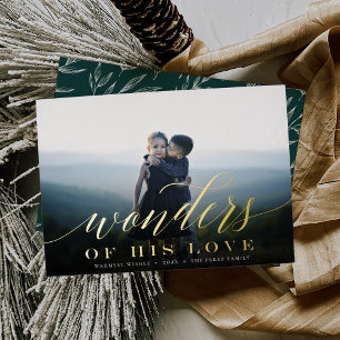 Wonders of His Love   Full Photo Foil Holiday Card