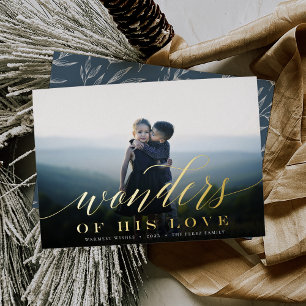 Wonders of His Love   Full Photo Foil Holiday Card