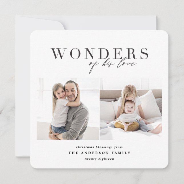 Wonders of his love religious Christmas Holiday Card (Front)