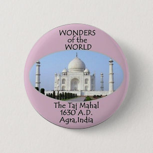 WONDERS OF THE WORLD - LE TAJ MAHAL PINBACK BADGE