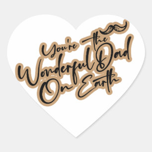 Wondreful happy father's day heart sticker