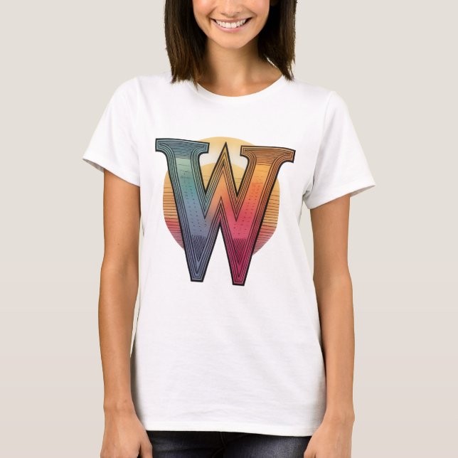 Wondrous W: Sunset Gradient T-Shirt (Front)