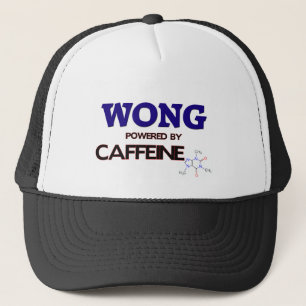 Wong powered by caffeine trucker hat