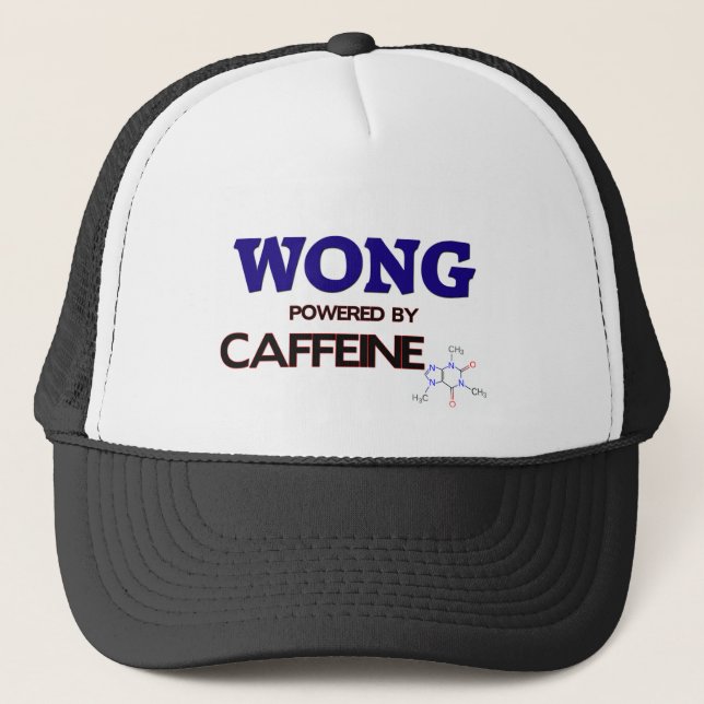 Wong powered by caffeine trucker hat (Front)