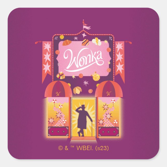 Wonka Candy Store Graphic Square Sticker (Front)