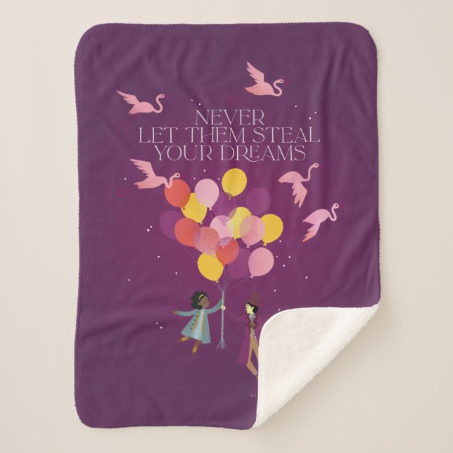 Wonka "Never Let Them Steal Your Dreams" Sherpa Blanket (Front)