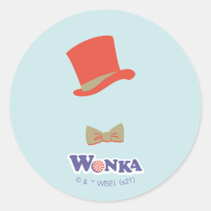 Wonka Top Hat & Bow Tie Classic Round Sticker