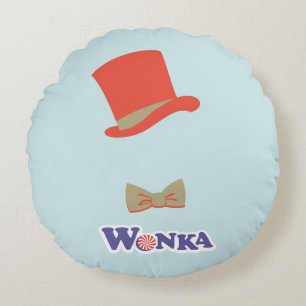 Wonka Top Hat & Bow Tie Round Pillow