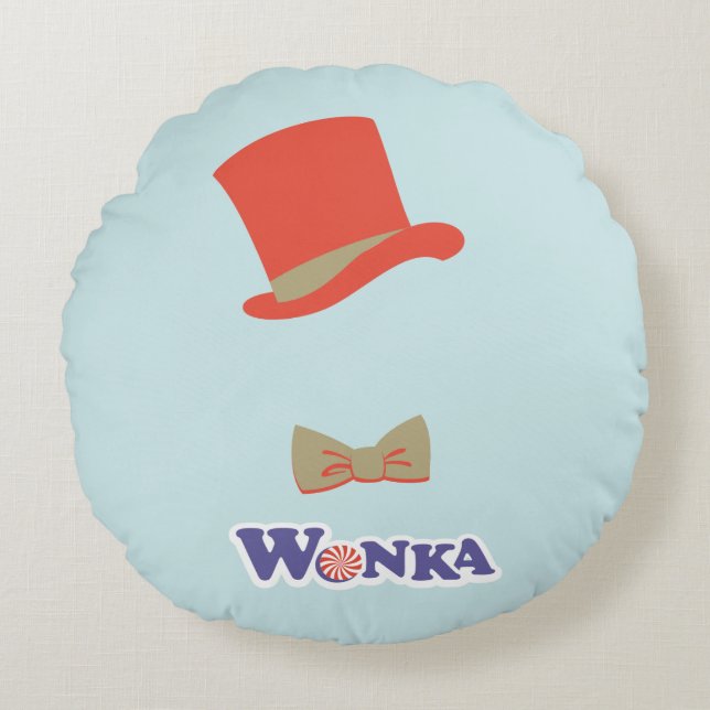 Wonka Top Hat & Bow Tie Round Pillow (Front)