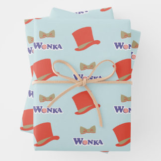Wonka Top Hat & Bow Tie Wrapping Paper Sheet