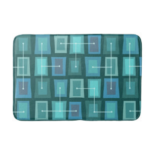 Wonky Doors Smaller Ocean Blue Bath Mat