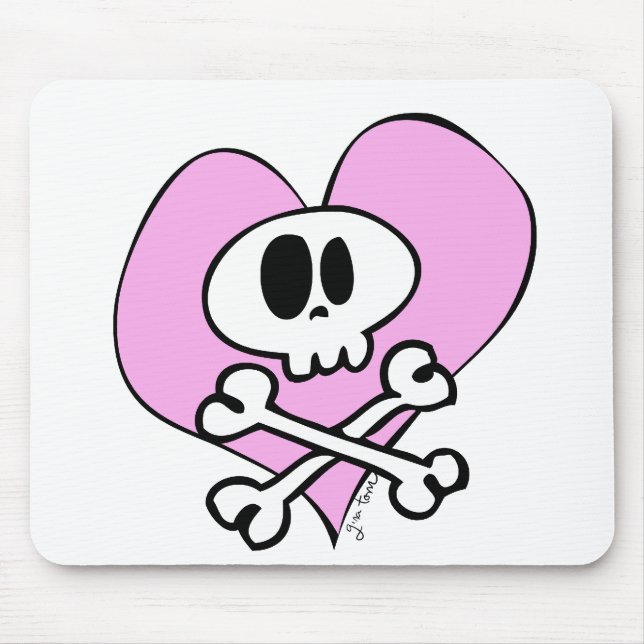 Wonky Skull Mouse Pad (Front)