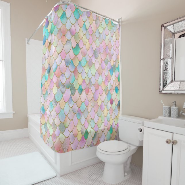 Wonky Trendy Rainbow Girl Metal Mermaid Scales (In Situ)
