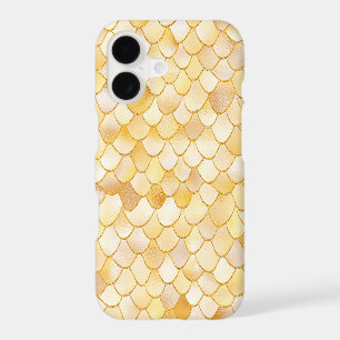 Wonky Watercolor Gold Glitter Metal Mermaid Scales