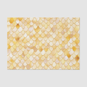 Wonky Watercolor Gold Glitter Metal Mermaid Scales Tissue Paper