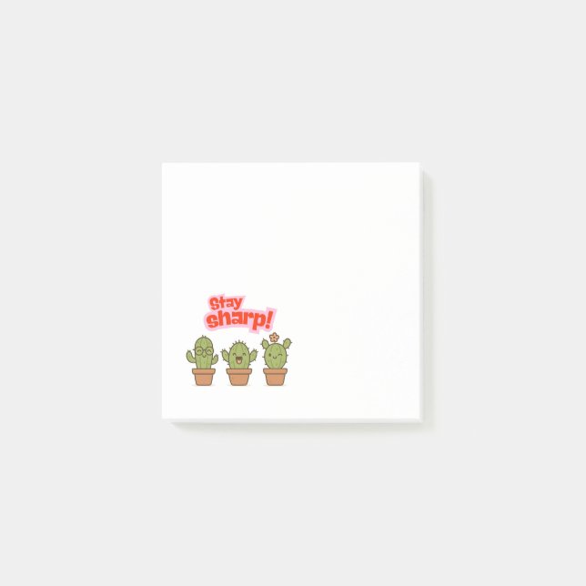 Wonky Zoo Cactus Post-It Notes (Devant)