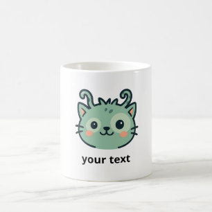 Wonky Zoo Cat Custom Mug   Add Your Text