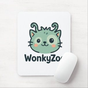 Wonky Zoo Cat Mousepad   Funny Desk Accessory