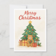 Wonky Zoo Christmas Postcard