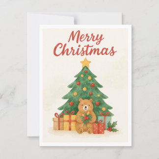 Wonky Zoo Christmas Postcard