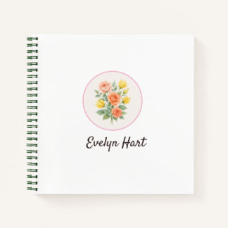 Wonky Zoo Floral Spiral Notebook