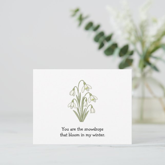 Wonky Zoo Lovely Snowdrops Carte postale (Debout devant)