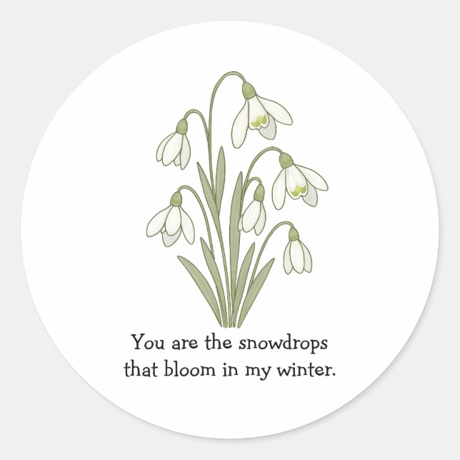 Wonky Zoo Lovely Snowdrops Sticker (Front)