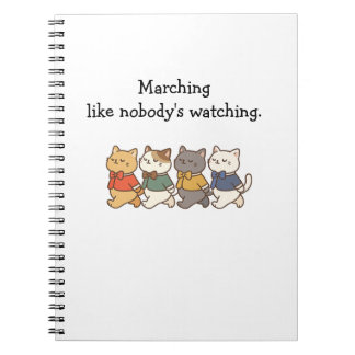 Wonky Zoo Marching Cats Spiral Photo Notebook