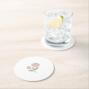 Wonky Zoo Peonies Paper Coaster