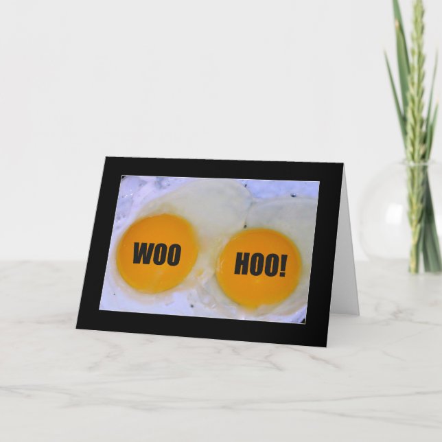 WOO HOO!  Egg-stra Big Congratulations Card (Front)