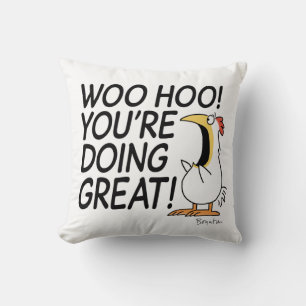 WOO HOO! YOU'RE DOING GREAT! [bold] Sandra Boynton Throw Pillow