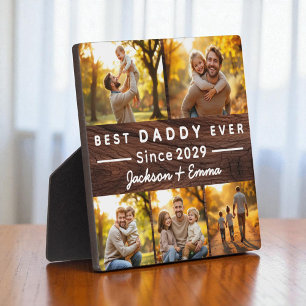 Wood 5 Photo Collage Father's Day Best Daddy Ever  Plaque