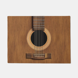 Wood Acoustic Guitar Rustic Music Welcome Doormat