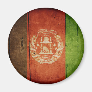 Wood Afghanistan Flag; Afghan Magnet