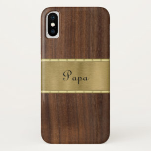 Wood and Gold Personalize Case-Mate iPhone Case