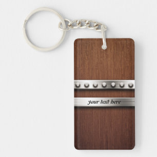 Wood and Metal Keychain