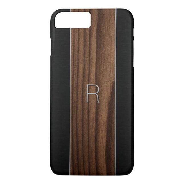 Wood and Metallic Look iPhone 7 Plus Case (Back)