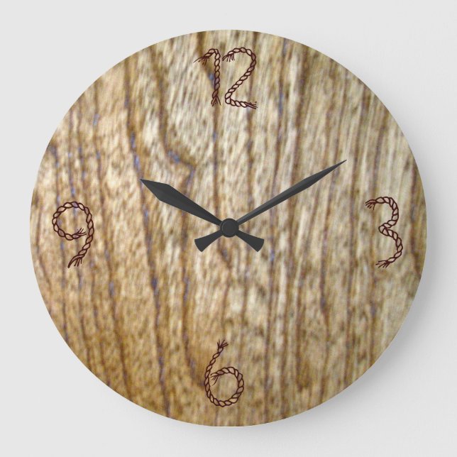 Wood and Rope Wall Clock (Front)