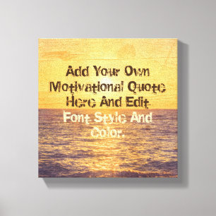 Wood and sea custom quote canvas print