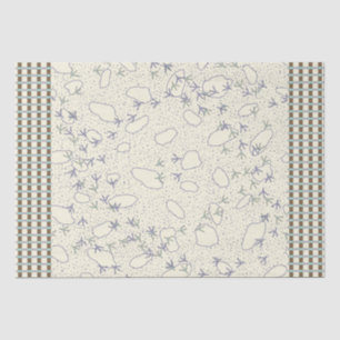 Wood and Seaweed Plaid Bird Tracks Tissue Paper