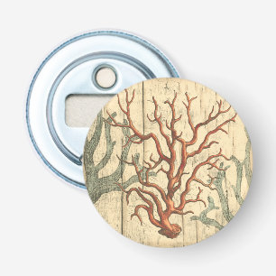 Wood and Small Coral Bottle Opener