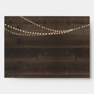 Wood and String Fairy Lights on Personalized Envelope