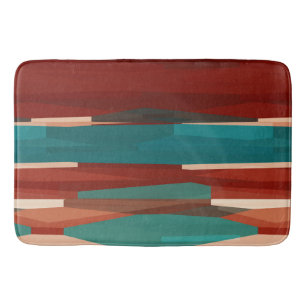 Wood and Turquoise Bath Mat